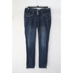 Vintage Ella Jeans Dark Wash Denim - Skinny Style with Unique Hardware